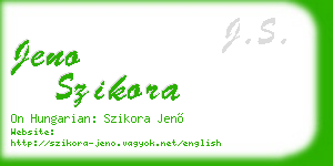 jeno szikora business card